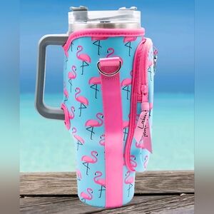 Laberri Crossbody Tumbler Carrier Bag for - Adjustable Strap, Front Zipper Pouch